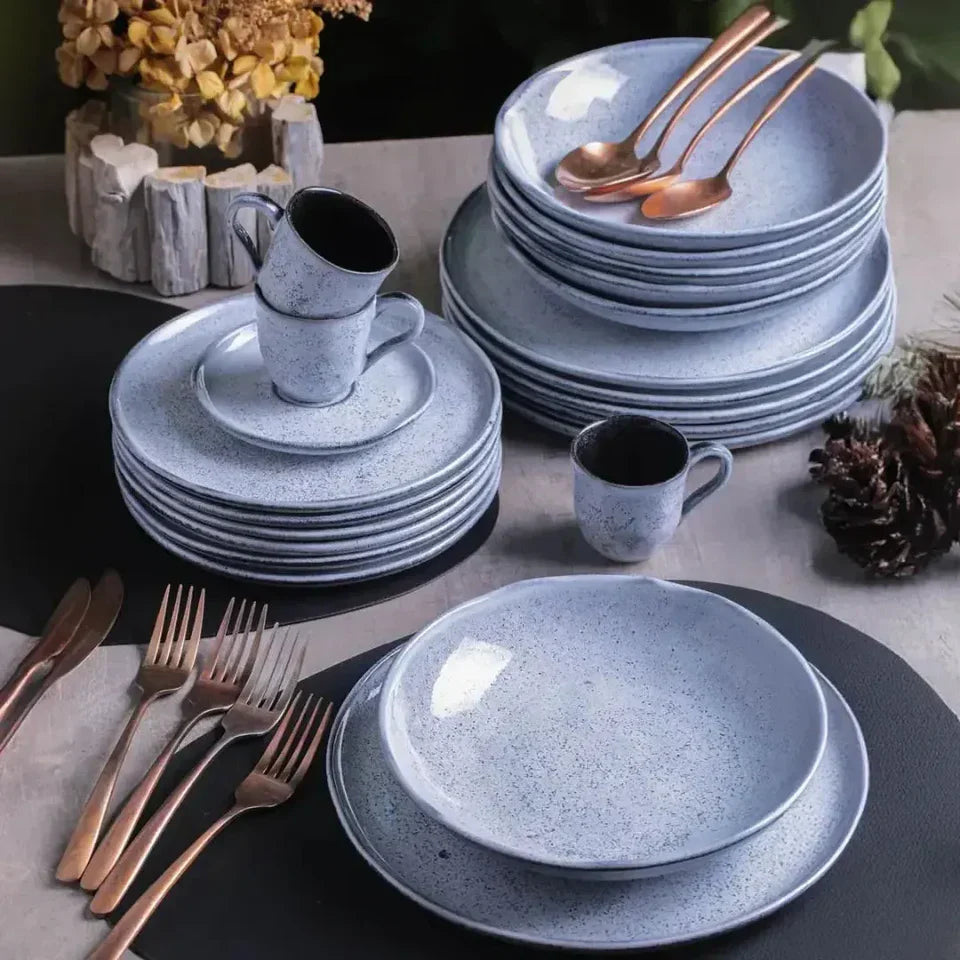 Aparelho de Jantar Orgânico Branco Retrô - Servir 06 pessoas (PRÉ-VENDA)