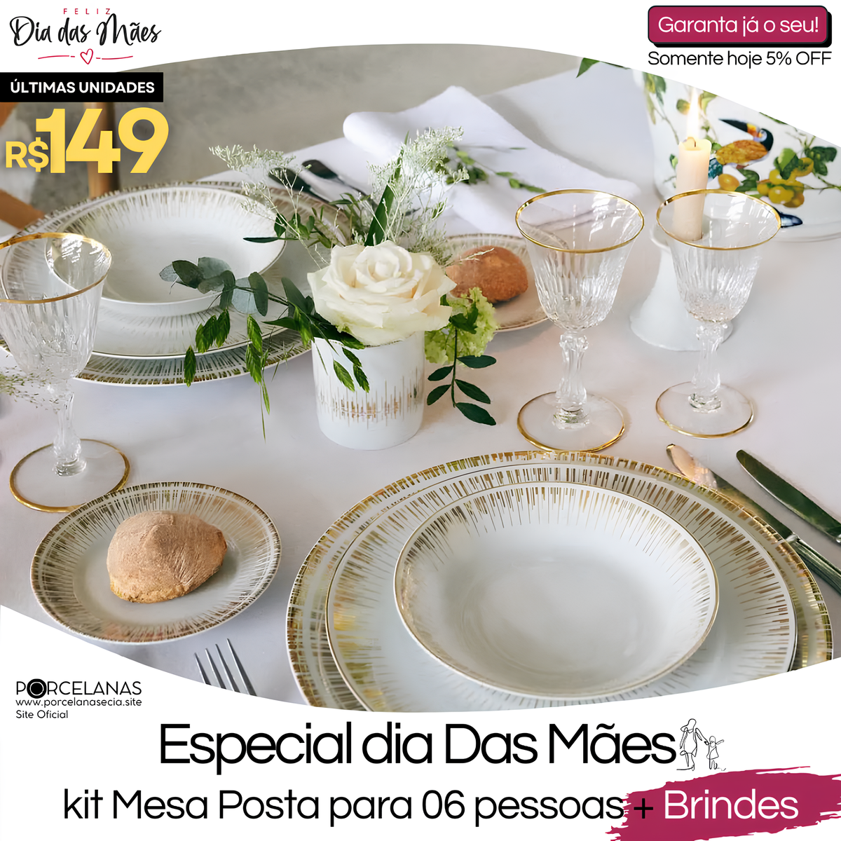 Aparelho de Jantar Sol  - Serve 06 pessoas