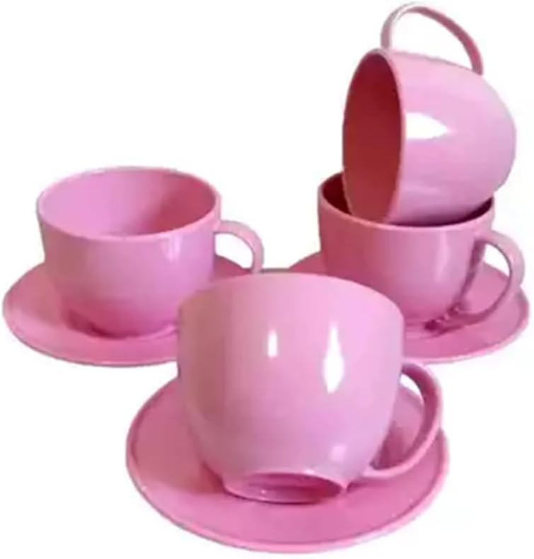 Kit De 6 XíCaras De Chá 200 Ml + 6 Pires Em AcríLico Cozinha Café