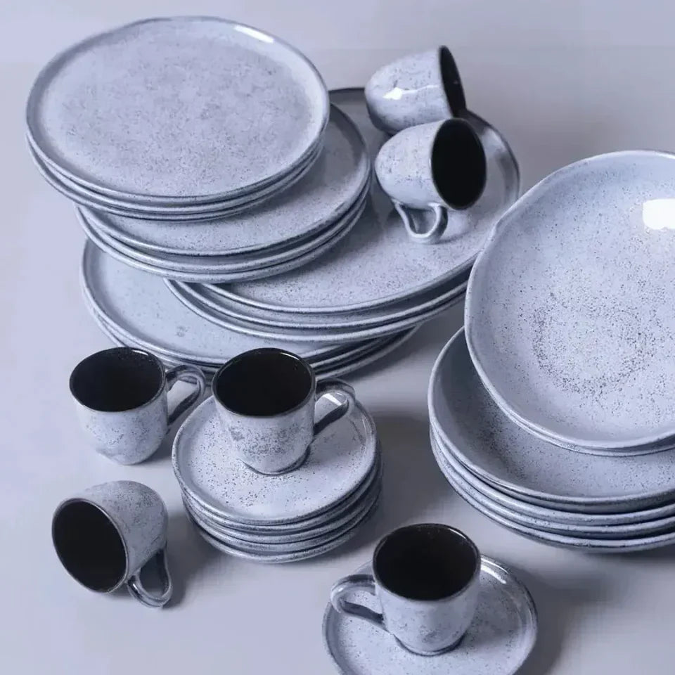 Aparelho de Jantar  Orgânico Branco Retrô  - Servir 06 pessoas (PRÉ-VENDA)
