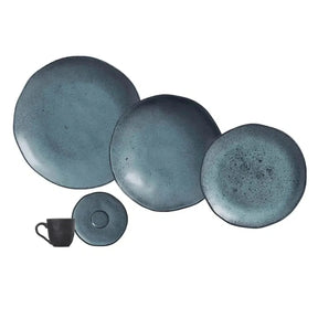 Aparelho de Jantar Stoneware Orgânico Petroleum/Night Sky - Serve 06 pessoas