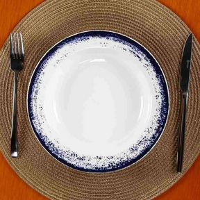 Aparelho de Jantar Decoração Névoa - Serve 06 pessoas