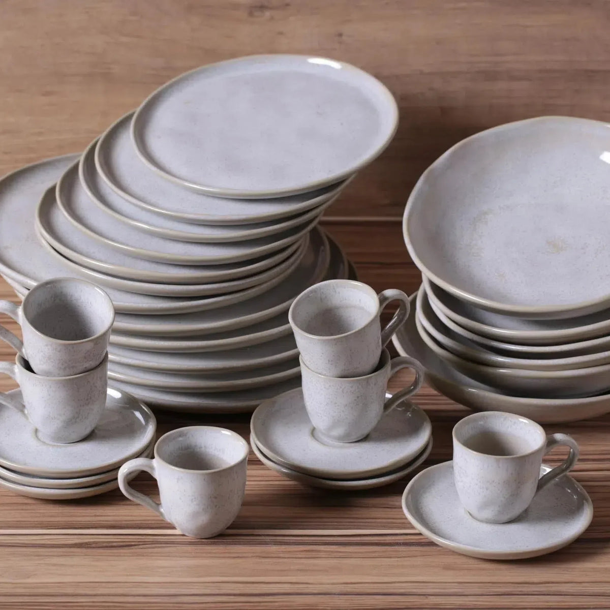 Aparelho de Jantar Orgânico White Latte - Serve 06 pessoas
